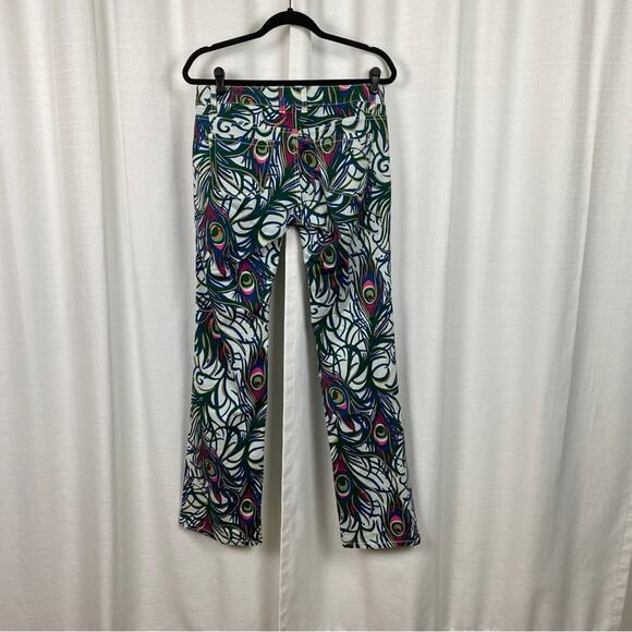 Lilly Pulitzer Tickle Me Fancy Peacock Feather Palm Beach Fit Pants Sz.6 - Picture 7 of 13